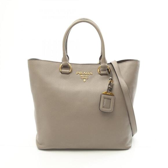 PRADA Beige Leather Tote Bag - Picture 1 of 8